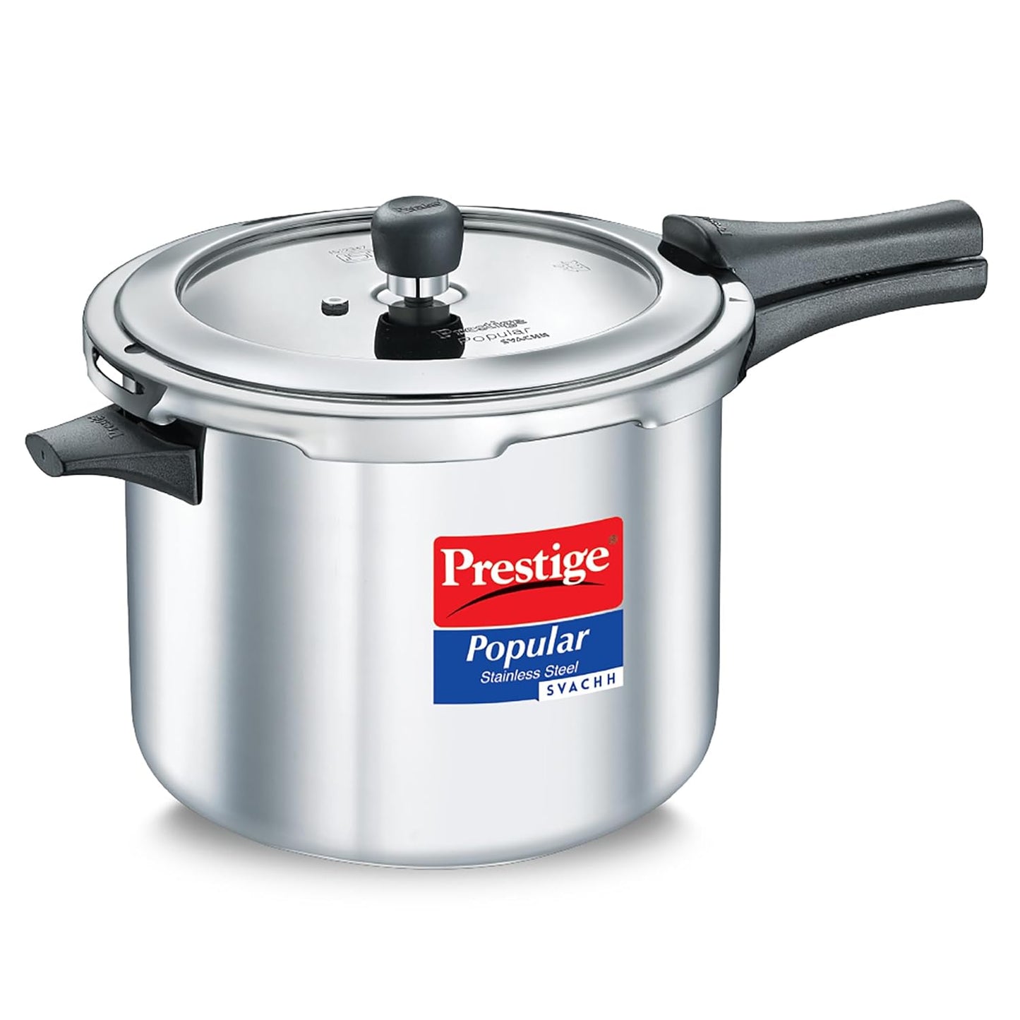 Prestige Popular Svachh Spillage Control Stainless Steel Outer Lid Pressure Cooker Gas & Induction Compatible|5 Years Warranty|Silver