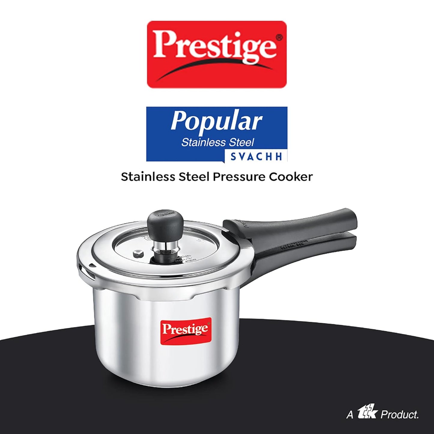 Prestige Popular Svachh Spillage Control Stainless Steel Outer Lid Pressure Cooker Gas & Induction Compatible|5 Years Warranty|Silver