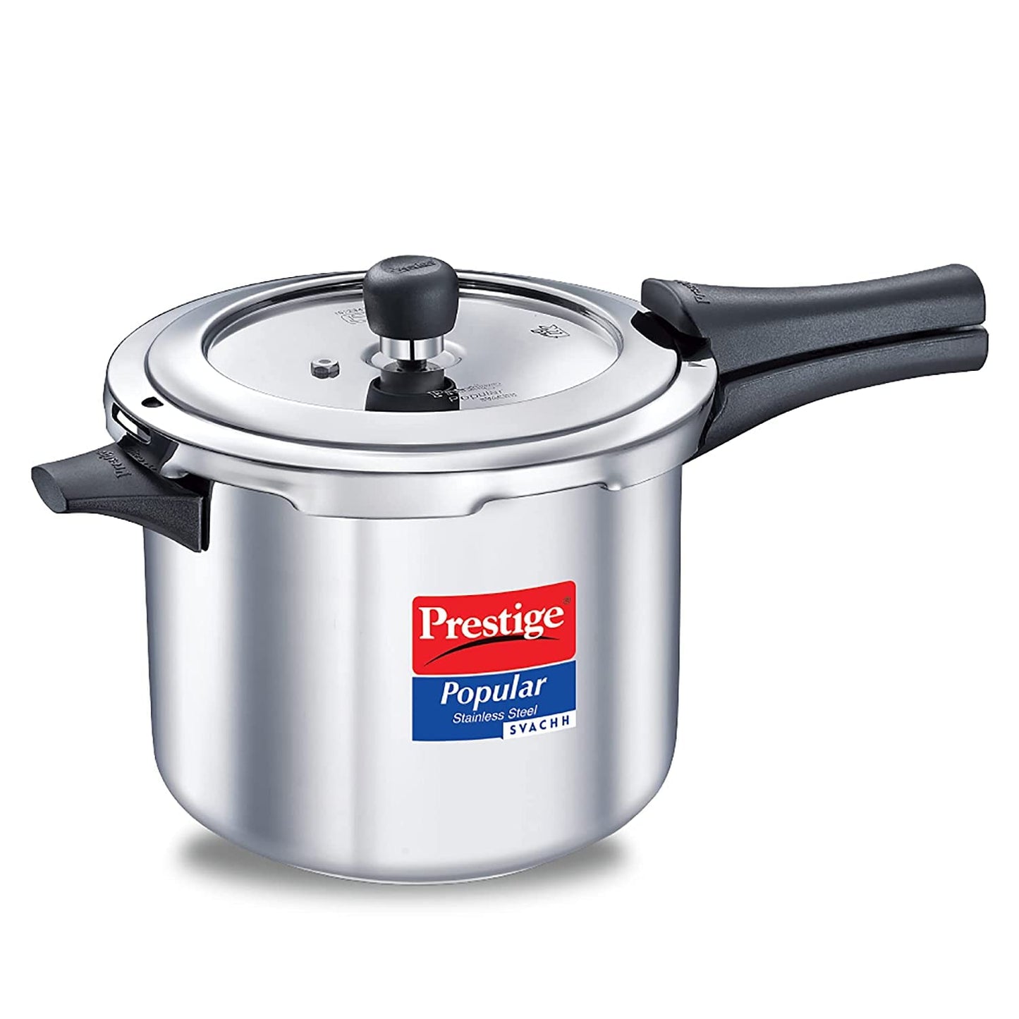 Prestige Popular Svachh Spillage Control Stainless Steel Outer Lid Pressure Cooker Gas & Induction Compatible|5 Years Warranty|Silver