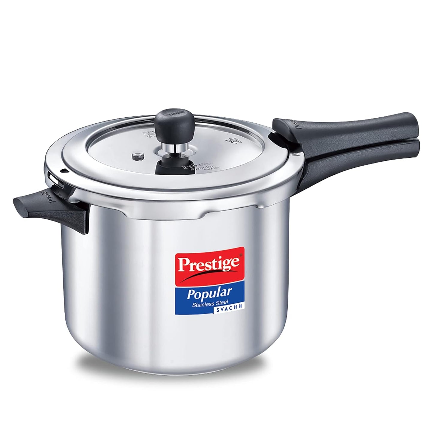 Prestige Popular Svachh Spillage Control Stainless Steel Outer Lid Pressure Cooker Gas & Induction Compatible|5 Years Warranty|Silver