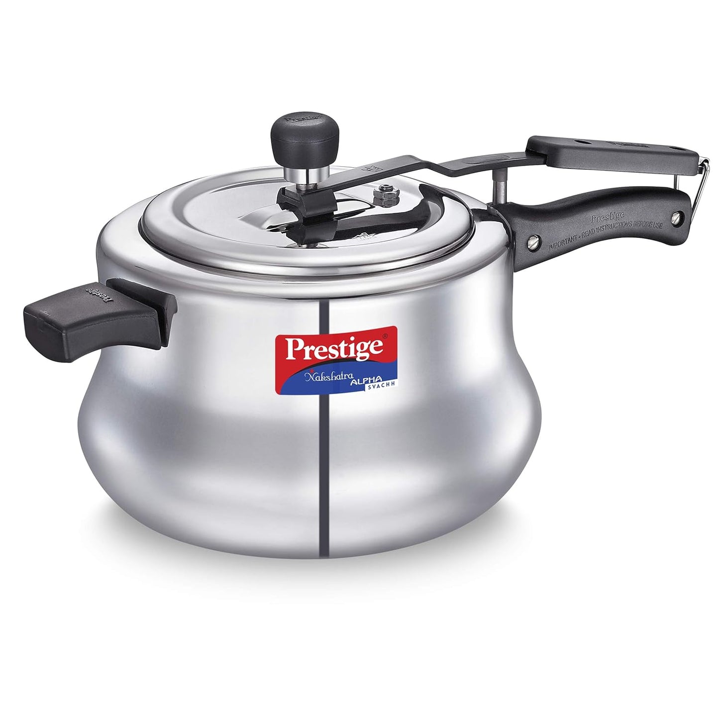 Prestige Svachh, Nakshatra Alpha Svachh Handi, With Deep Lid For Spillage Control (Inner Lid, Stainless Steel, Silver),