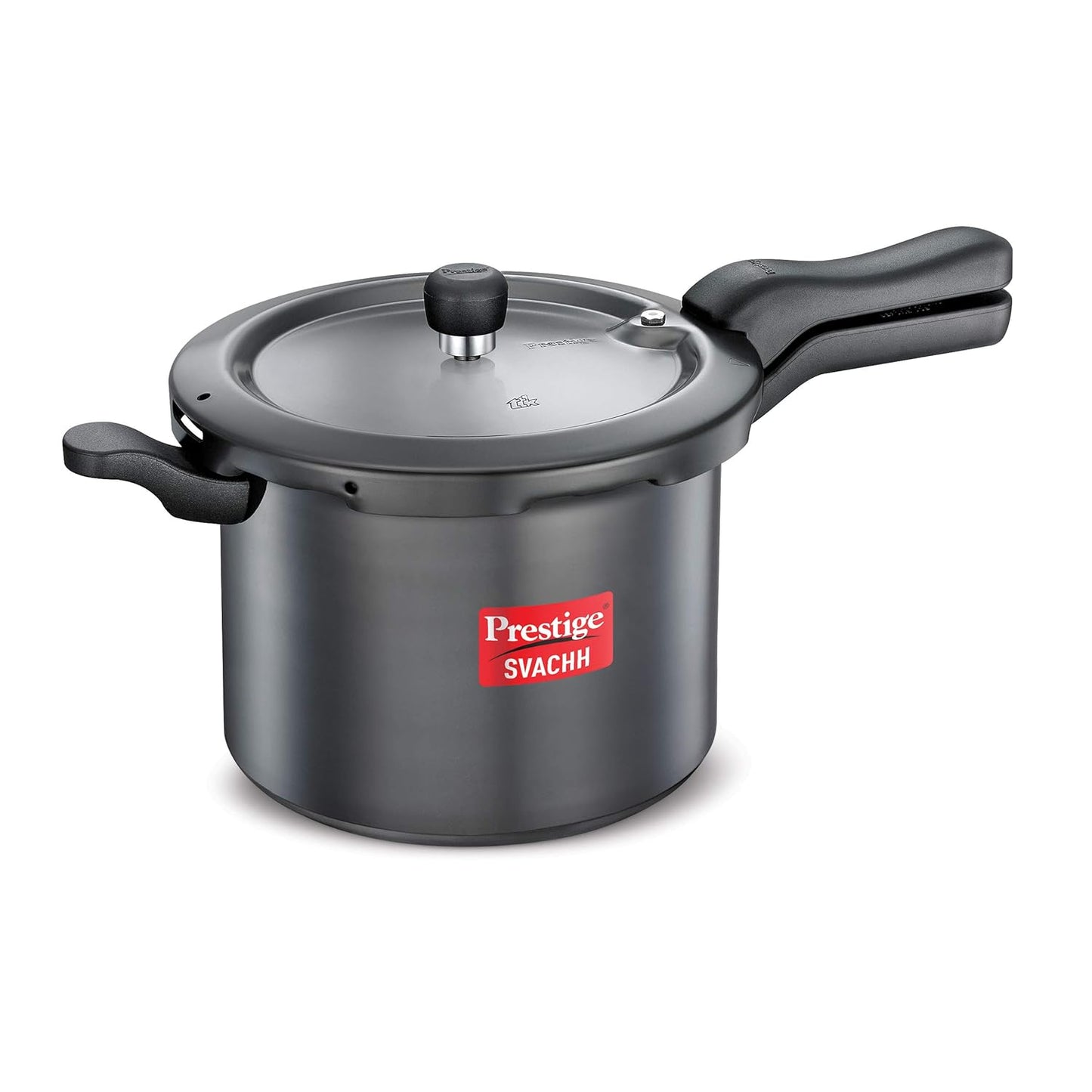 Prestige Svachh Outer Lid Pressure Cooker With Hard Anodized Aluminium Body (Black),