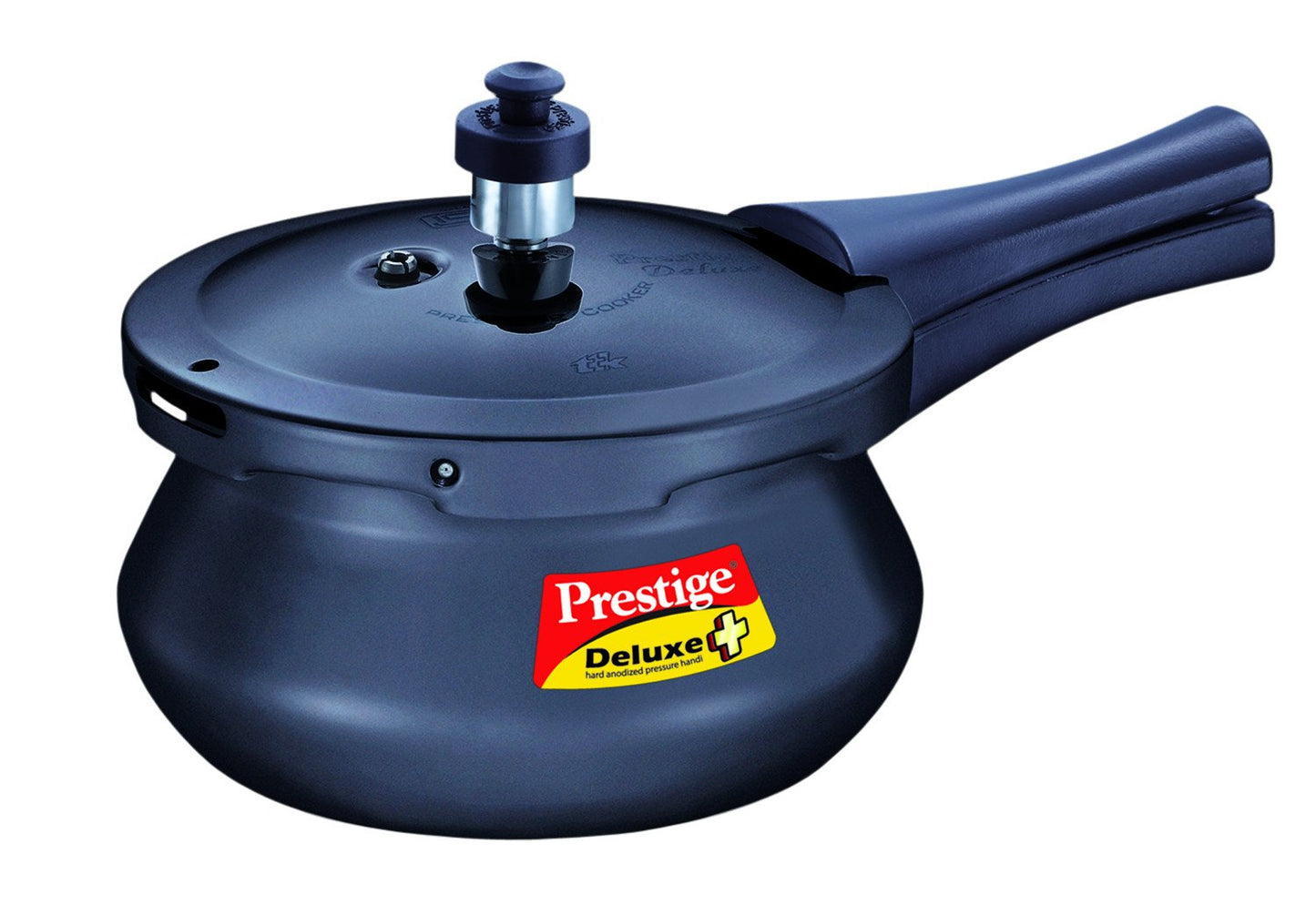 Prestige Deluxe Plus Baby Induction Base Hard Anodized Aluminium Outer Lid Pressure Handis, Black,