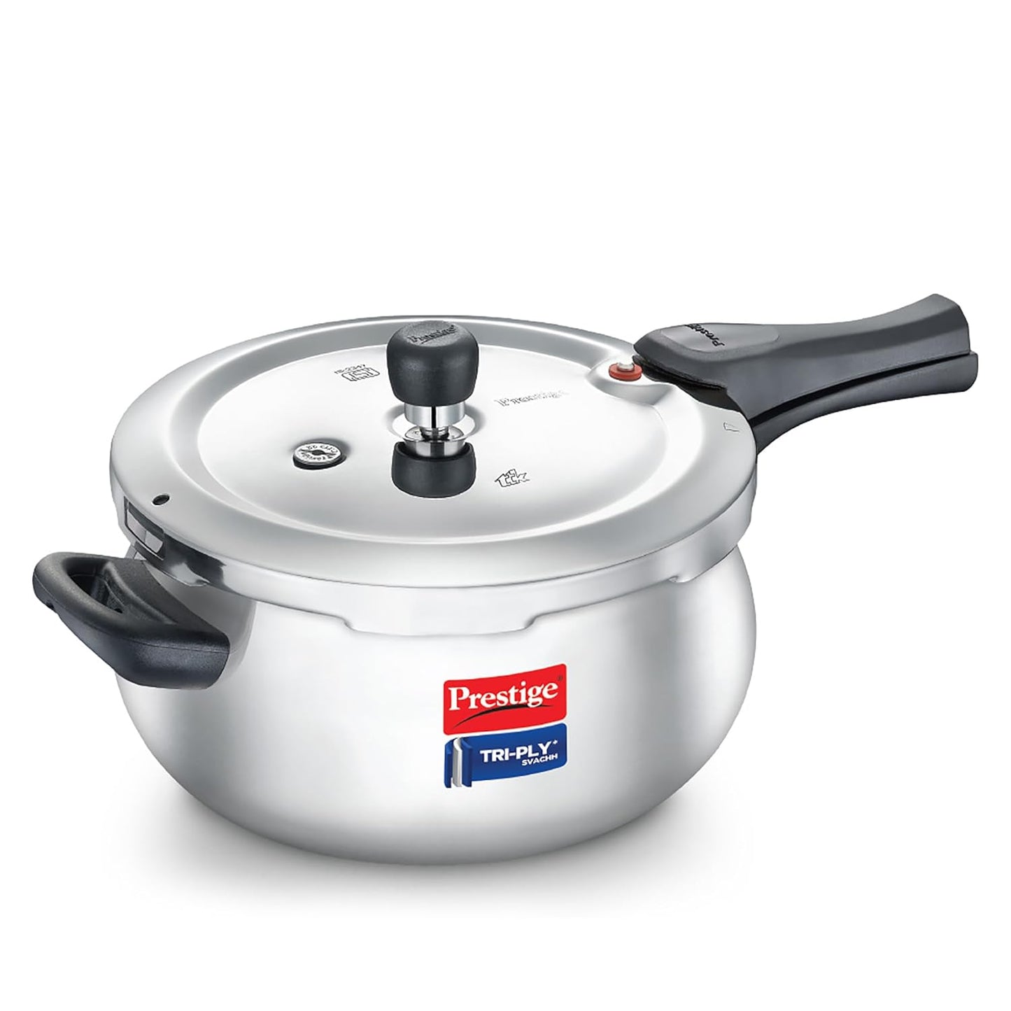 Prestige Svachh Tri-Ply handi pressure cooker(outer lid)|Deep Lid for spillage control|Metallic Safety Plus|5 years warranty