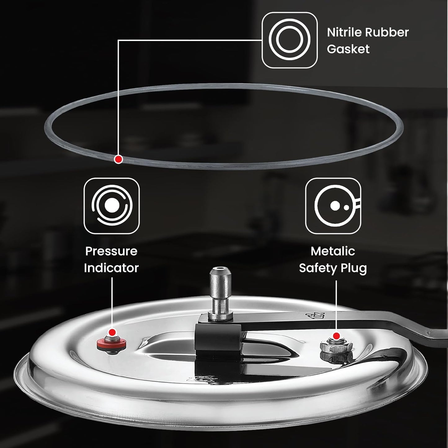 Prestige 5 L Tri-Ply Svachh Inner Lid Pressure Cooker| Gas and Induction Compatible| Spillage Control| Even Heat Distribution| Low Cooking Oil| Faster Cooking| 5 Years Warranty| Silver