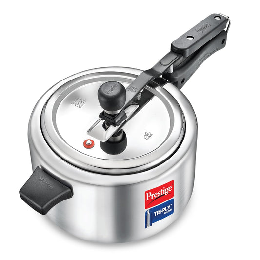 Prestige 3.5 L Tri-Ply Svachh Inner Lid Pressure Cooker| Gas and Induction Compatible| Spillage Control| Even Heat Distribution| Low Cooking Oil| Faster Cooking| 5 Years Warranty| Silver