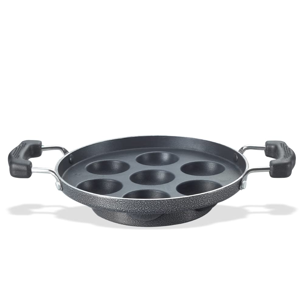 Prestige Omega Select Plus Non Stick Paniyarakkal | Black  |Residue Free Coating |Metal Spoon Friendly | Ergonomic Handle