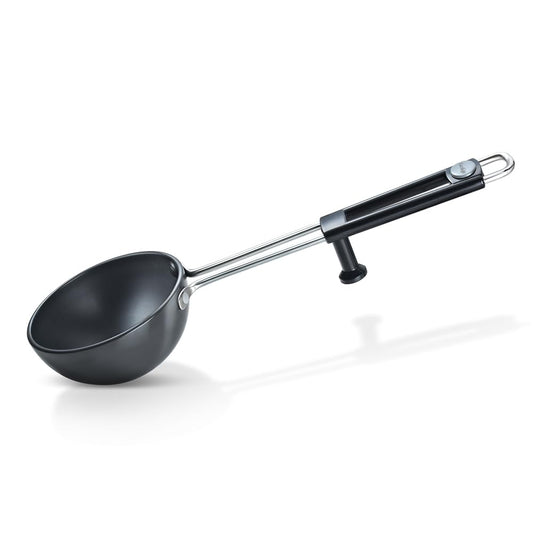 Prestige Hard Anodised Cookware Tadka Pan | Black | | Perma Cool Bakelite Handle | in-Built Stand | Metal Spoon Friendly