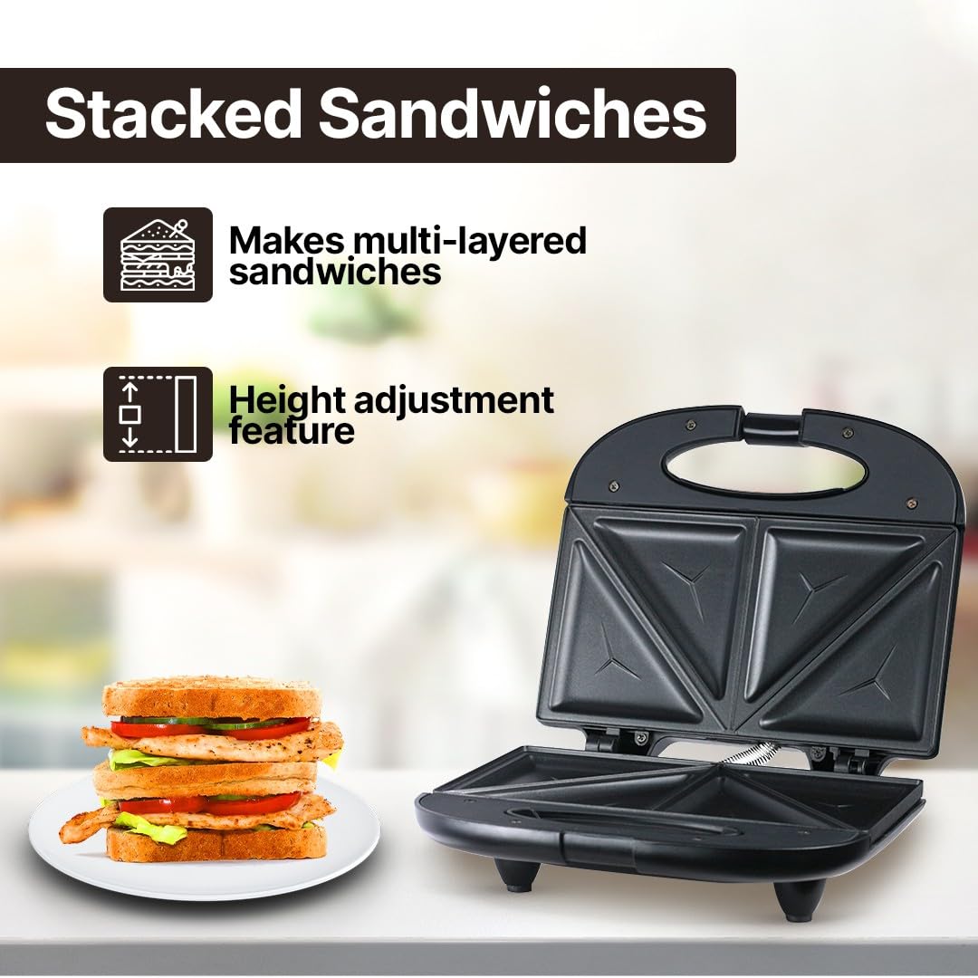 Prestige PSMFB 800 W Sandwich Toaster with sandwich plates|Makes multi-layered sandwiches|Black|1 year warranty