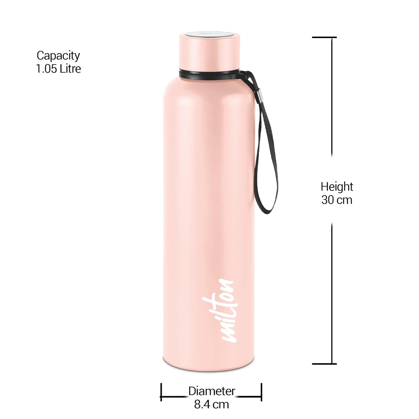 MILTON Aura Thermosteel Bottle,  Water Bottles, 24 Hours Hot and Cold, Easy to Carry, Easy Grip, Rust Proof, Tea, Coffee, Office, Travel Bottle,