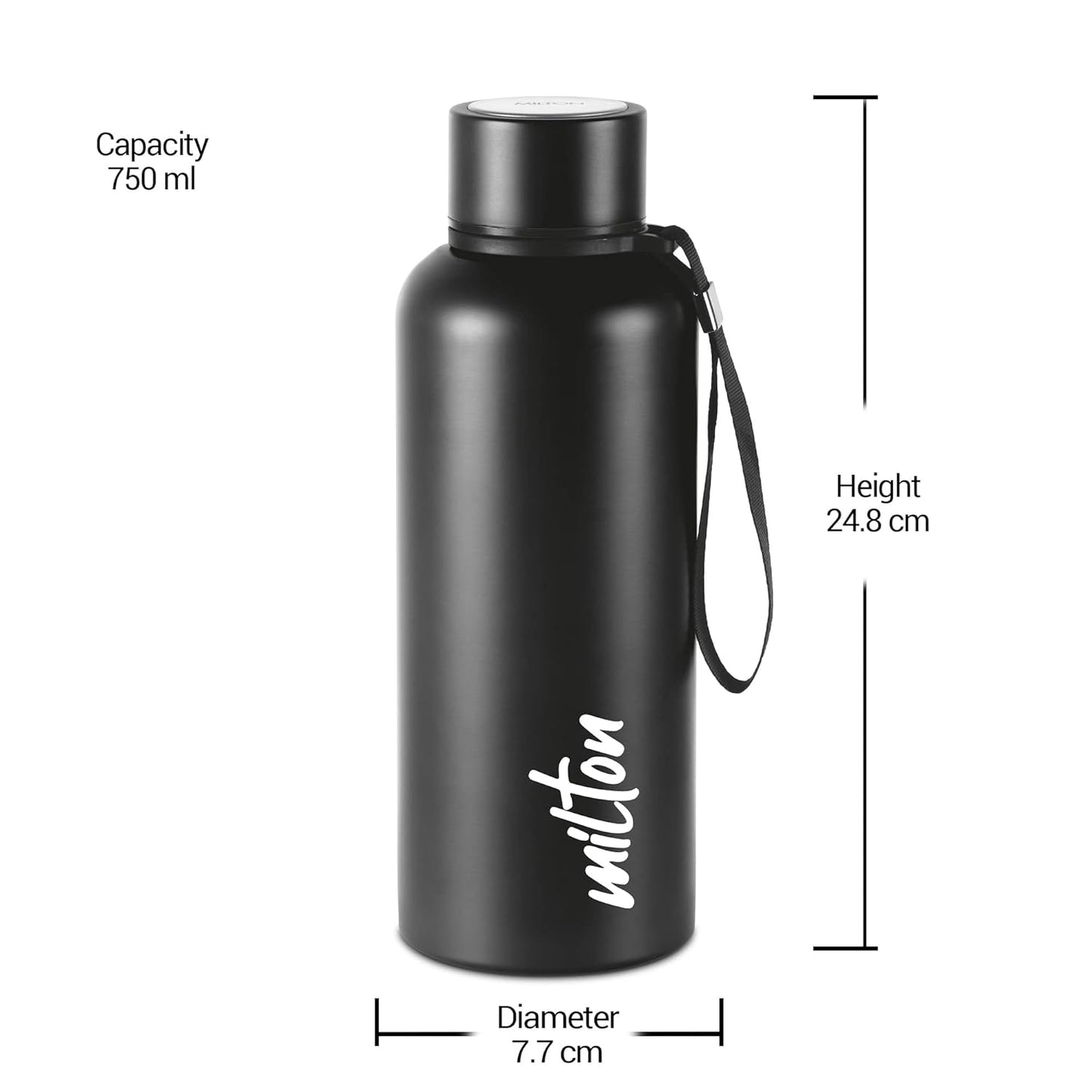 MILTON Aura Thermosteel Bottle,  Water Bottles, 24 Hours Hot and Cold, Easy to Carry, Easy Grip, Rust Proof, Tea, Coffee, Office, Travel Bottle,