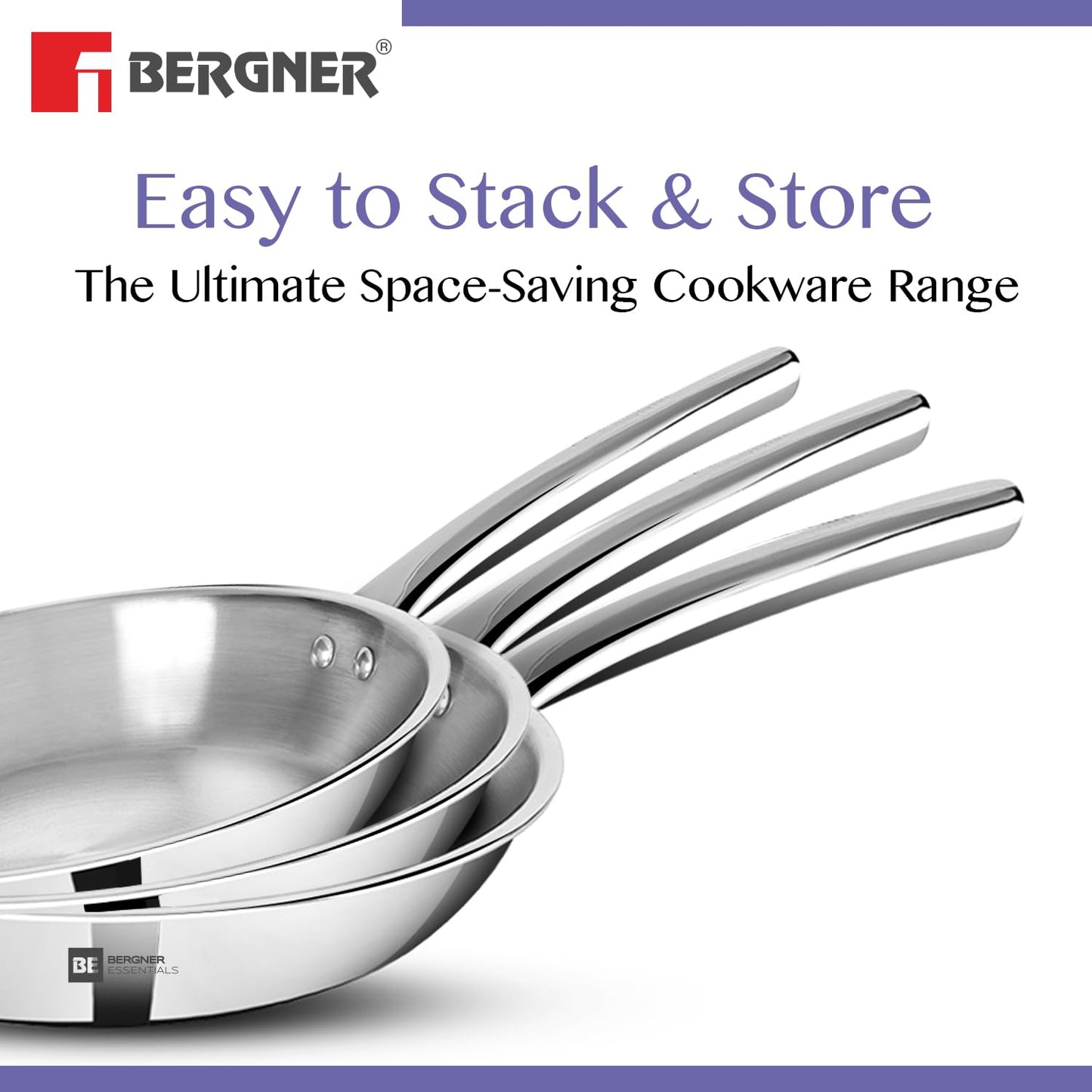 Bergner BE Bergner Essentials TriPly Stainless Steel Frypan - Induction Bottom (5-Year Warranty)