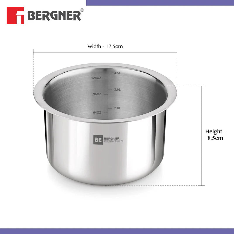 Bergner BE Bergner Essentials Tri-Ply Stainless Steel Tope - Induction Bottom (5-Year Warranty)