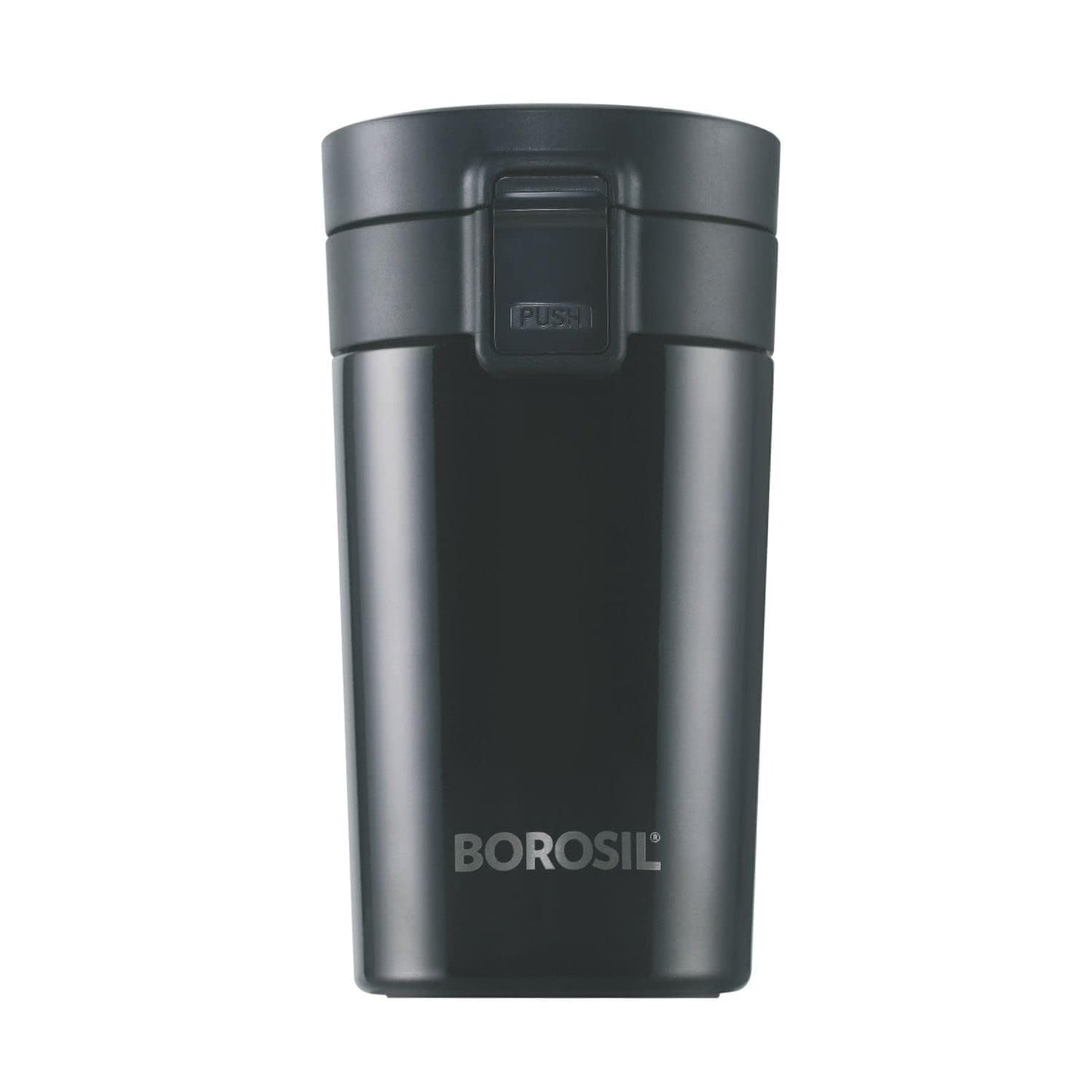 Borosil Hydra Coffeemate 300 ml Stainless Steel Travel Mug | Double Wall Vacuum Insulated, Black | 8 Hrs Hot & 14 Hours Cold | Ideal for Personal & Corporate Gifting