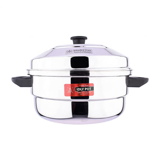 Eurostyle Royal 12 Stainless Steel Idly Cookware, 2 Idly Plates (12 idly) & 1 Steamer Plate, 5 L Capacity With 3Years Warranty (Stainless Steel,EUS_Royal_12_S)