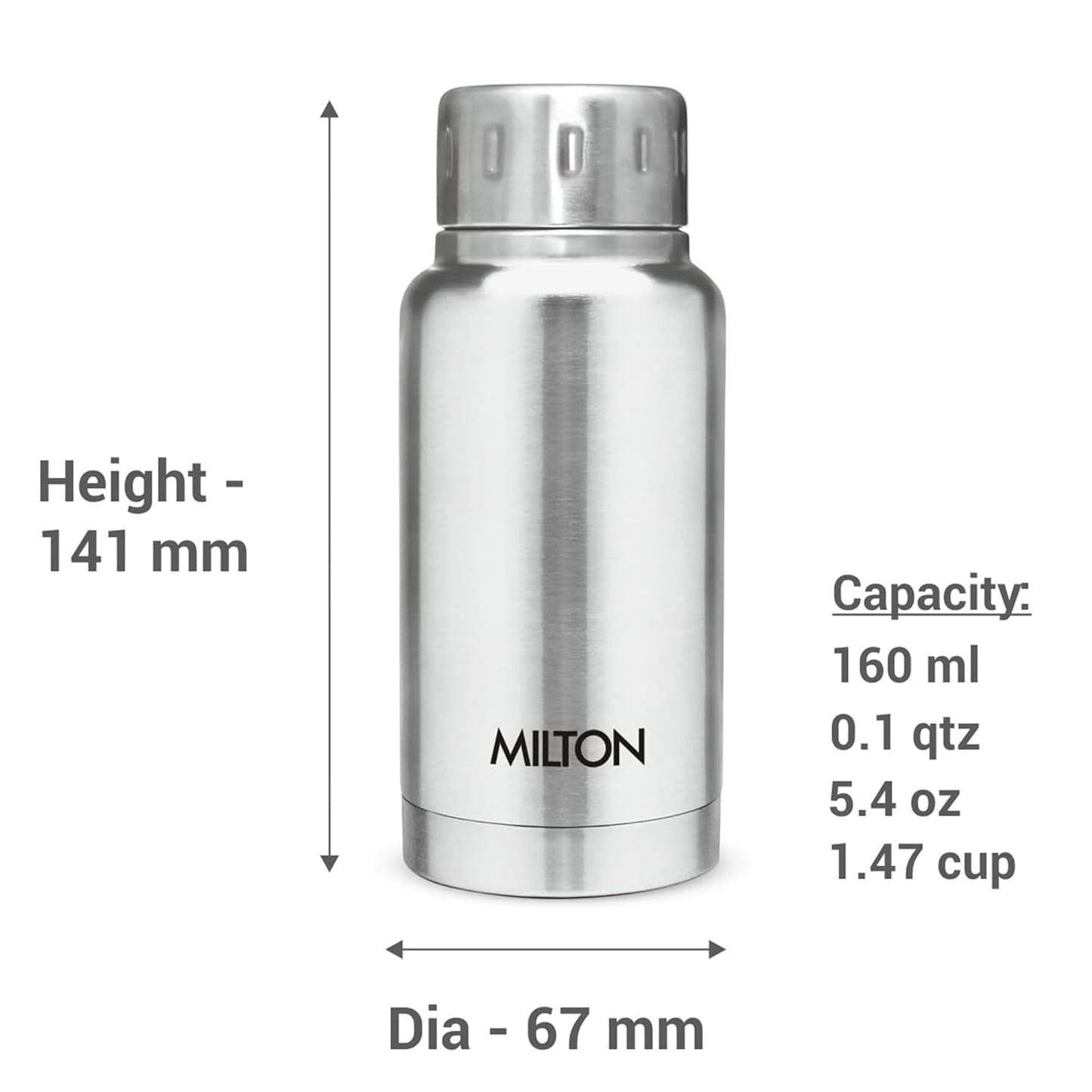 Milton Elfin Thermosteel 24 Hours Hot and Cold Water Bottle,| Leak Proof | Easy to Carry | Office Bottle | Hiking | Trekking | Travel Bottle | Gym | Home | Kitchen Bottle