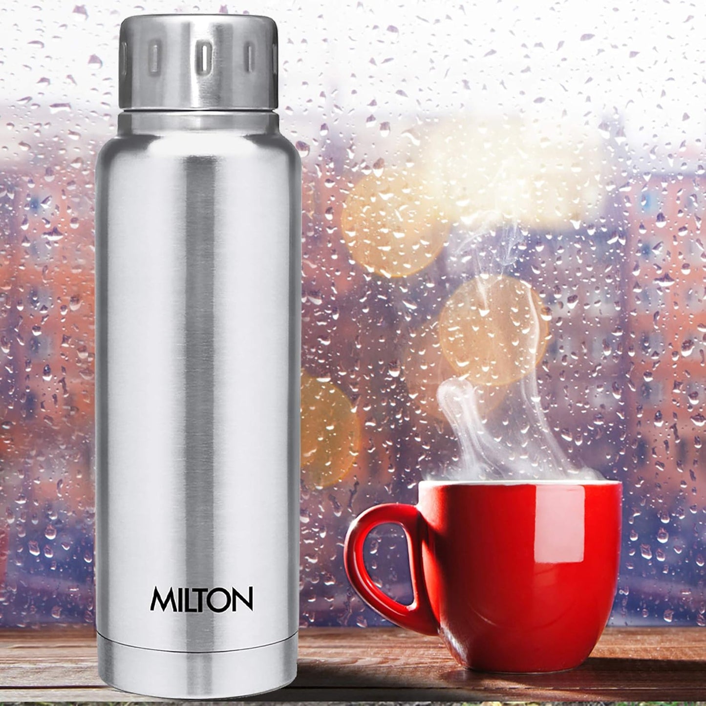 Milton Elfin Thermosteel 24 Hours Hot and Cold Water Bottle,| Leak Proof | Easy to Carry | Office Bottle | Hiking | Trekking | Travel Bottle | Gym | Home | Kitchen Bottle