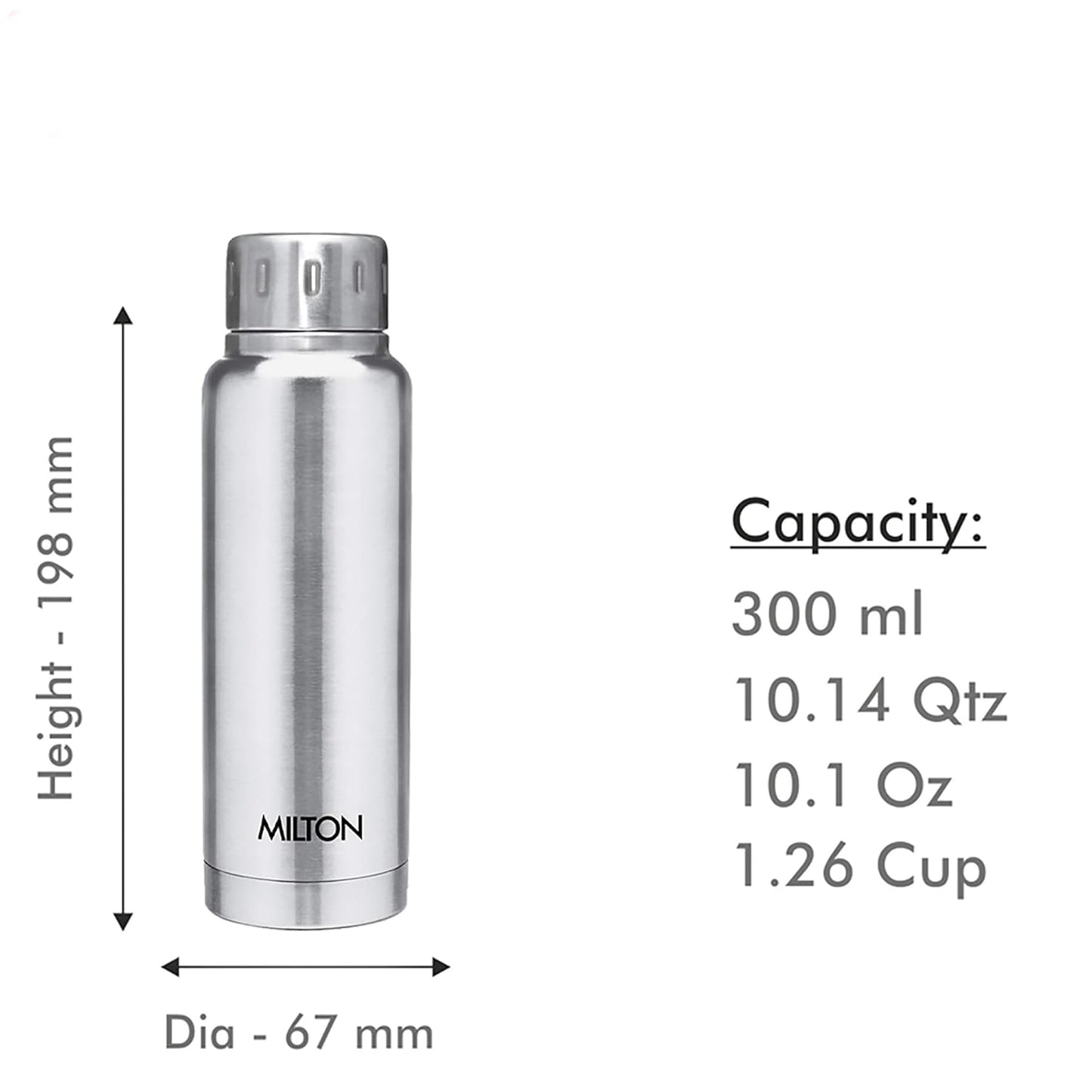 Milton Elfin Thermosteel 24 Hours Hot and Cold Water Bottle,| Leak Proof | Easy to Carry | Office Bottle | Hiking | Trekking | Travel Bottle | Gym | Home | Kitchen Bottle