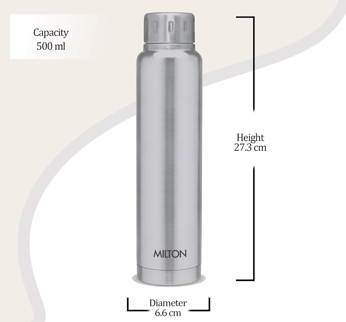 Milton Elfin Thermosteel 24 Hours Hot and Cold Water Bottle,| Leak Proof | Easy to Carry | Office Bottle | Hiking | Trekking | Travel Bottle | Gym | Home | Kitchen Bottle