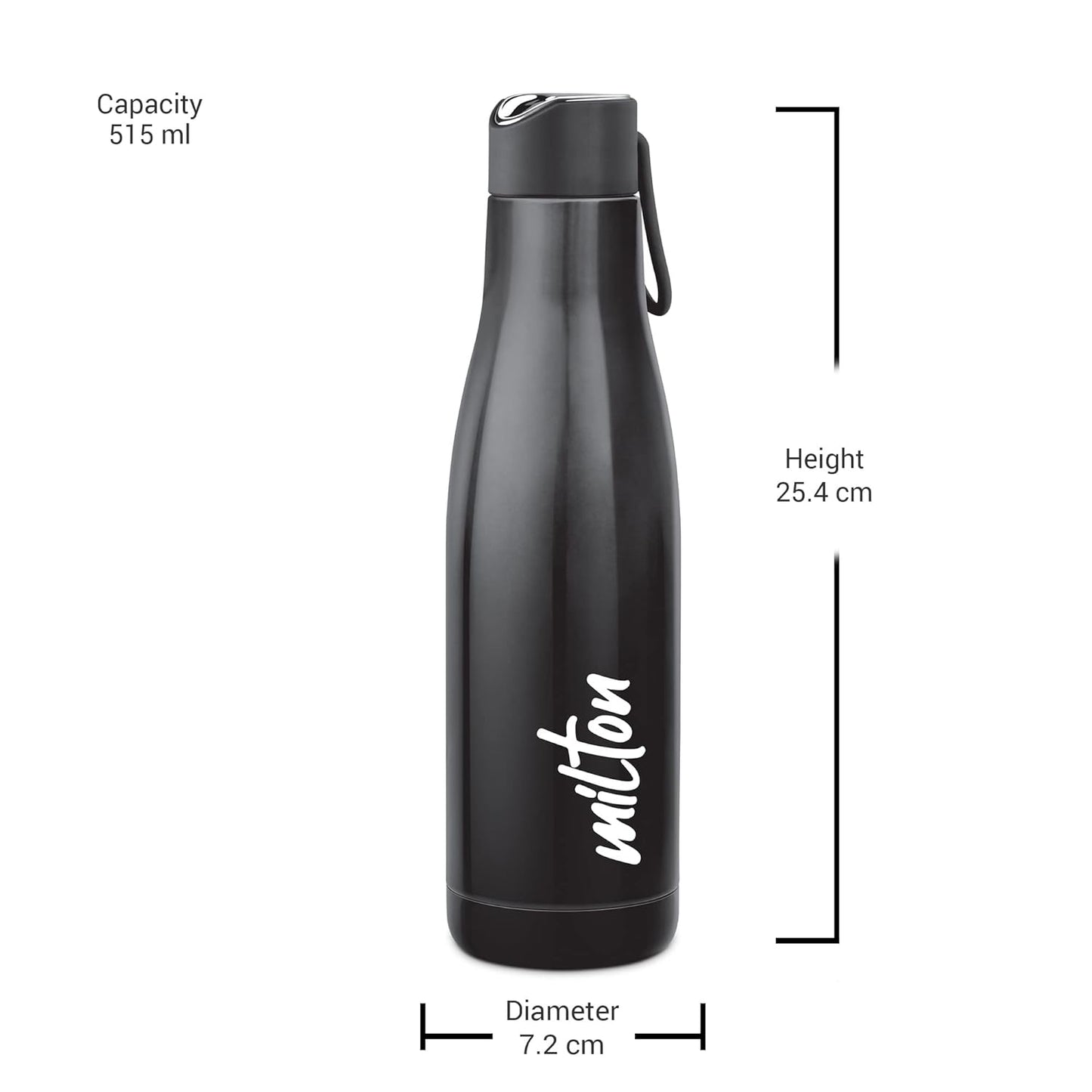 Milton Fame 600 Thermosteel Vacuum Insulated Stainless Steel 24 Hours Hot and Cold Water Bottle, 515 ml,