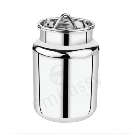 Embassy Stainless steel Ghee/Oil/Milk Barni / Milk Pot (FRENCH MILK BARNI (WITHout HANDLE))