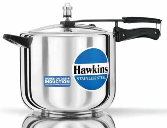 Hawkins Stainless Steel 10L Inner Lid Pressure Cooker Induction Compatible, 10 Liter(HSS10)