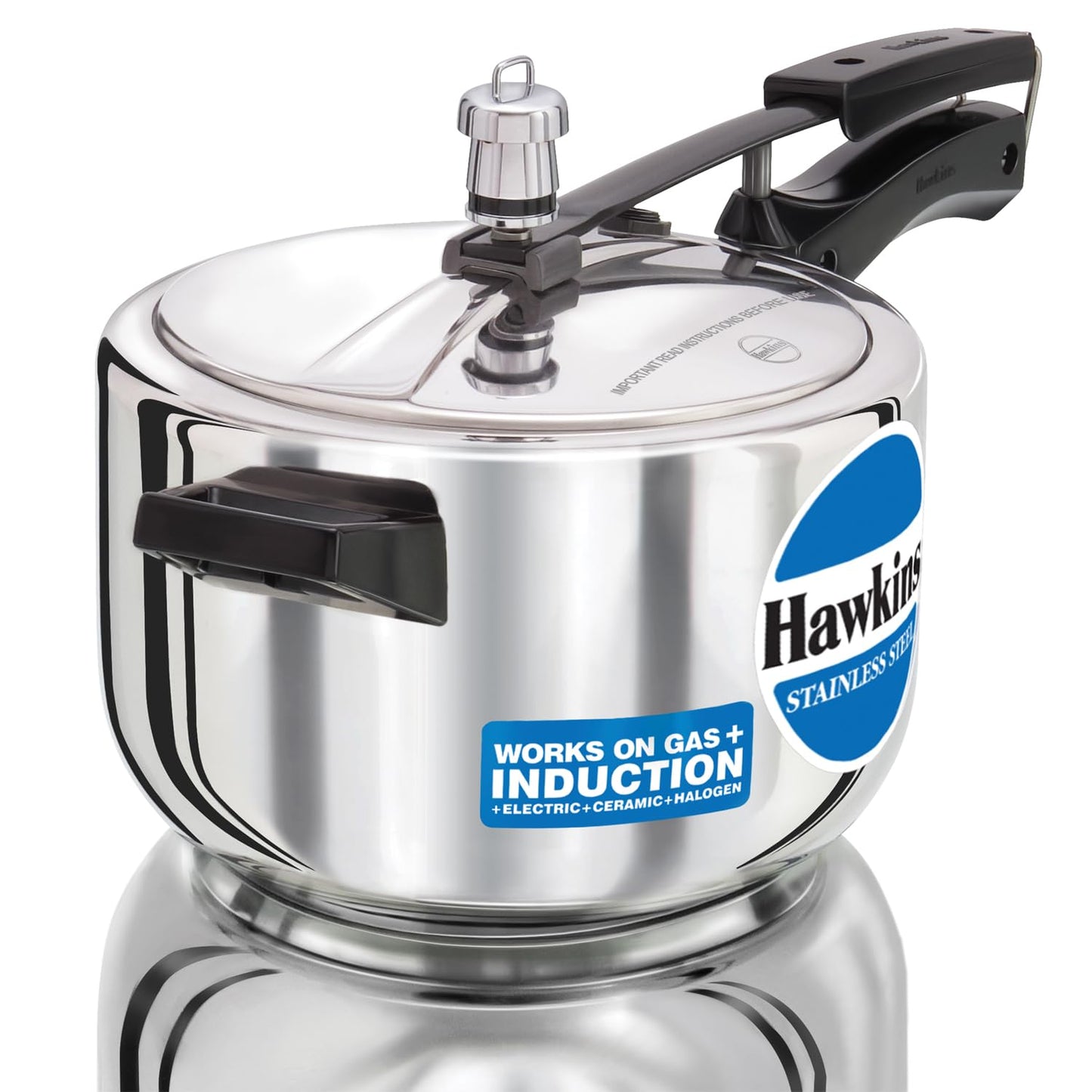 Hawkins 4 Litre Pressure Cooker, Stainless Steel Inner Lid Cooker, Induction Cooker, Silver (HSS40)