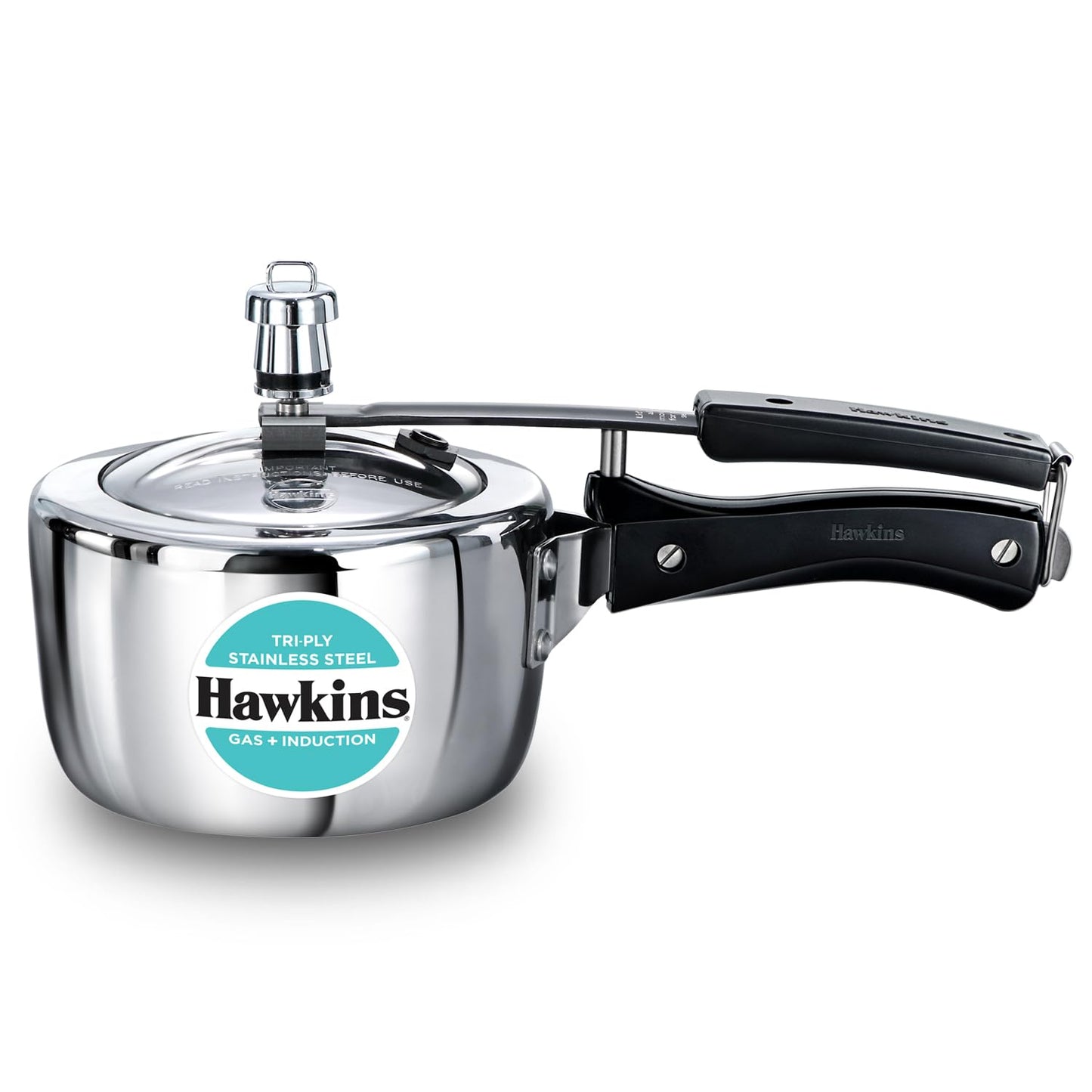 Hawkins 1.5 Litre Triply Stainless Steel Pressure Cooker, Inner Lid Induction Cooker, Silver (HSST15)