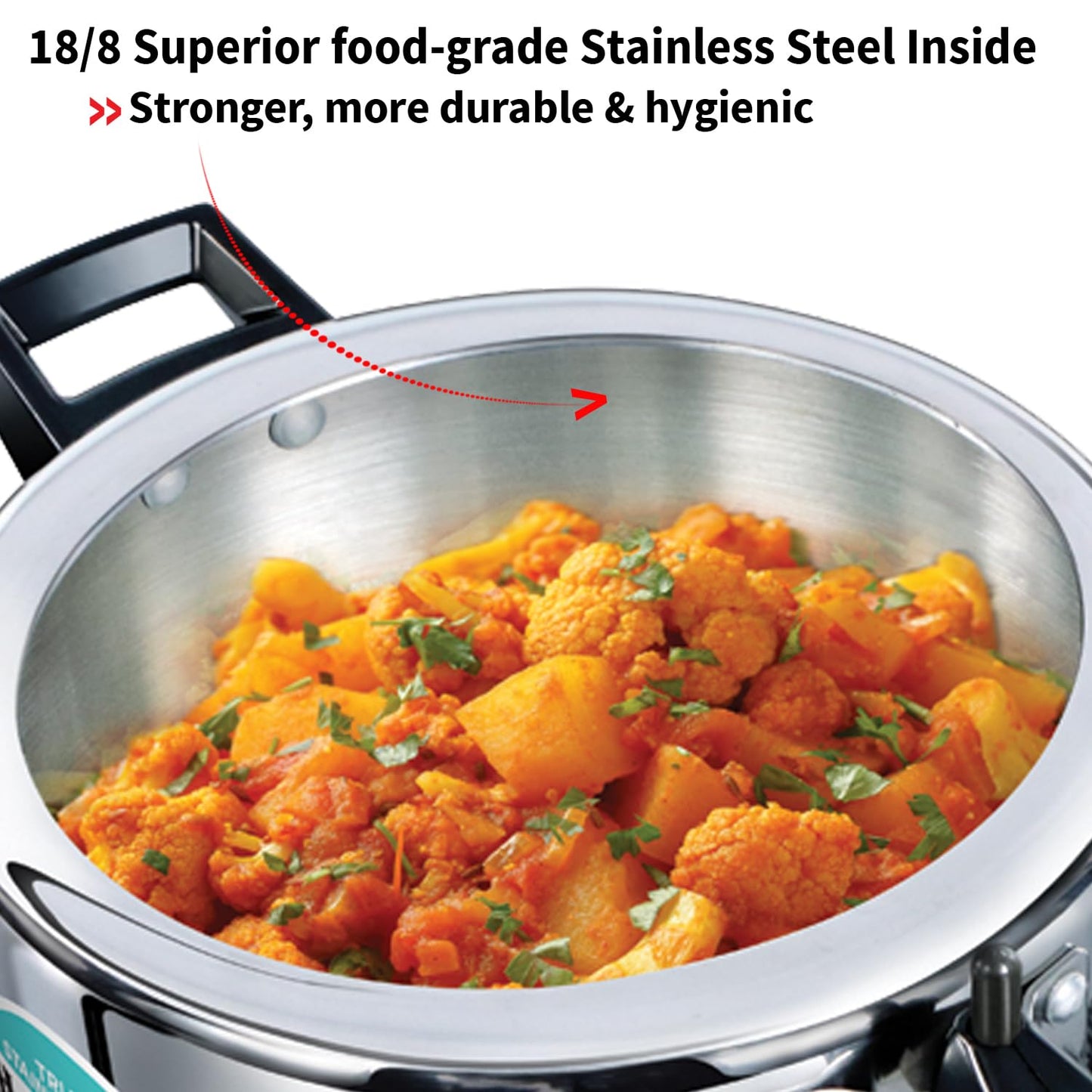 Hawkins 3.5 Litre Triply Stainless Steel Pressure Cooker, Inner Lid Cooker, Silver (HSST35)