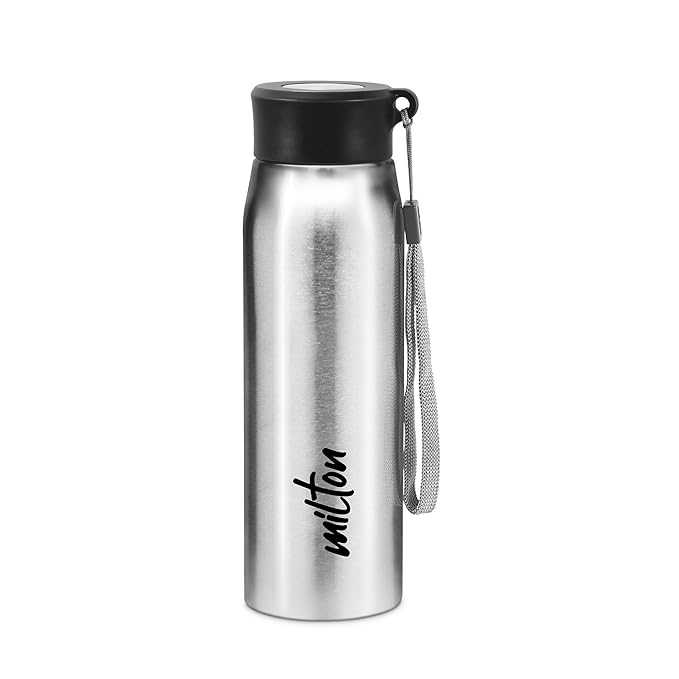 MILTON Handy Stainless Steel Water Bottle,  water bottles, Single walled, Leak-Proof, Rust-free Steel Bottle, Easy Grip, Easy to Carry, Travel Bottle,