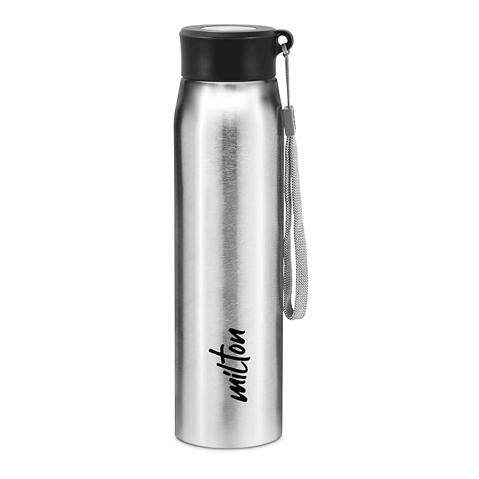 MILTON Handy Stainless Steel Water Bottle,  water bottles, Single walled, Leak-Proof, Rust-free Steel Bottle, Easy Grip, Easy to Carry, Travel Bottle,