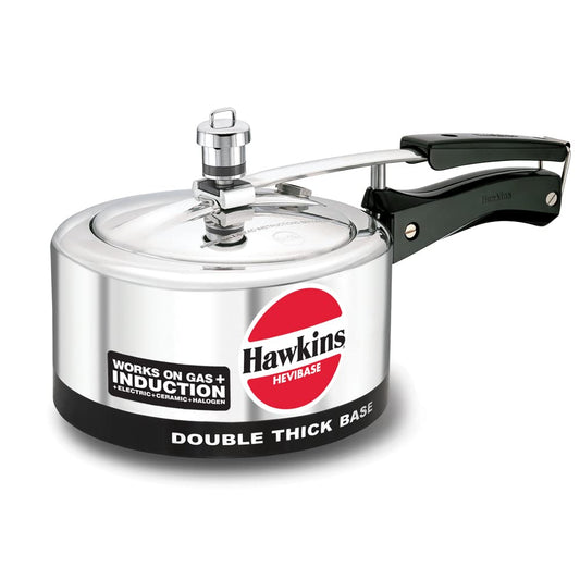 Hawkins Hevibase Pressure Cooker, Induction Inner Lid Cooker, Small Cooker, Silver,Aluminium