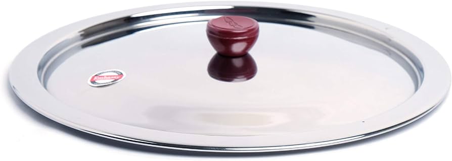 Embassy Stainless Steel Multipurpose Lid/Cover with Knob, Size 2, 20.8 cms (Lids for Utensils, Tawas, Kadhai, Topes, Pots and Pans)