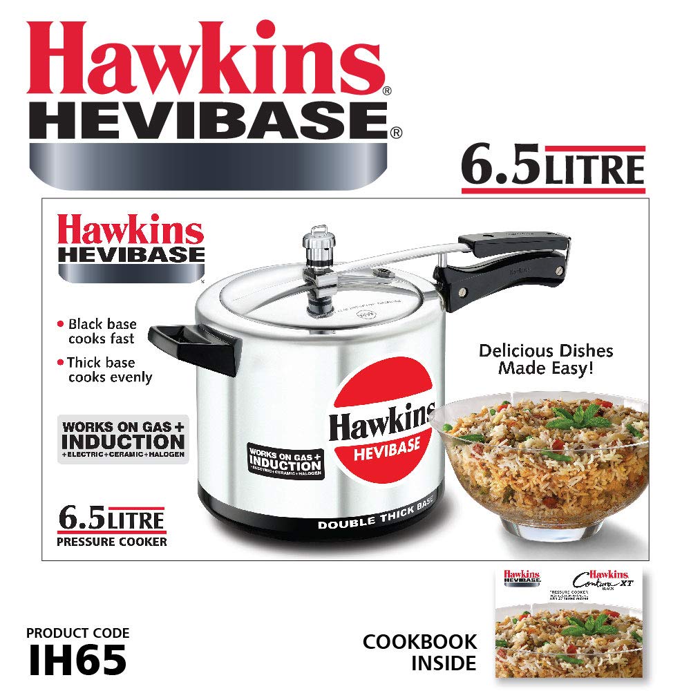 Hawkins Hevibase Pressure Cooker, Induction Inner Lid Cooker, Small Cooker, Silver,Aluminium