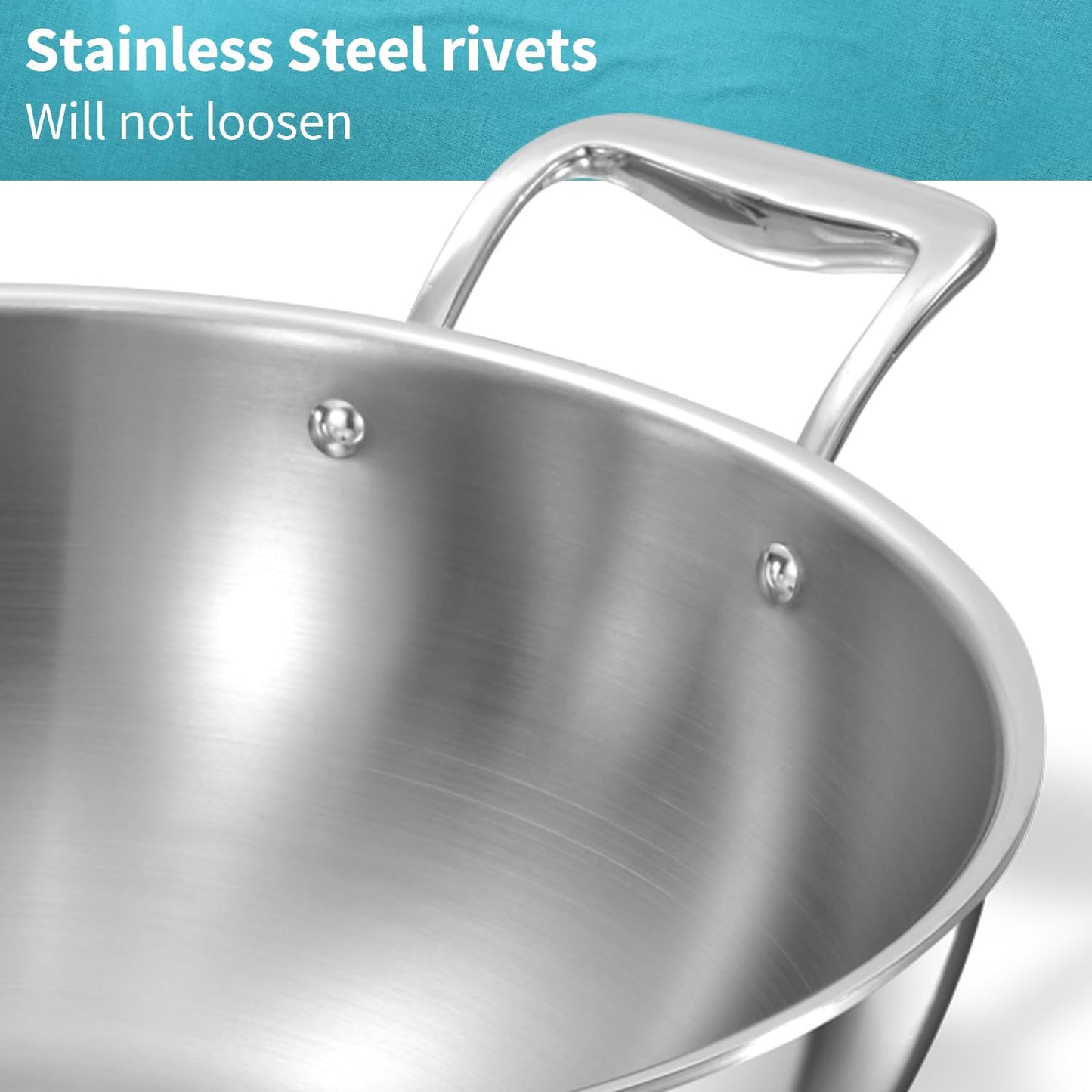 Hawkins Pro 6 Litre Deep-Fry Pan, Triply Stainless Steel Kadhai with Stainless Steel Handles and Stainless Steel Lid, Silver (PSK60S)