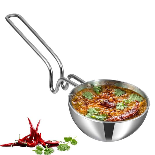 Vinod Triply Stainless Steel Tadka Pan, Balance Design Handle, Vagar Pan for Spice Tempering/Seasoning, Chauk Tadka Pan Induction Base - 5 Year Warranty