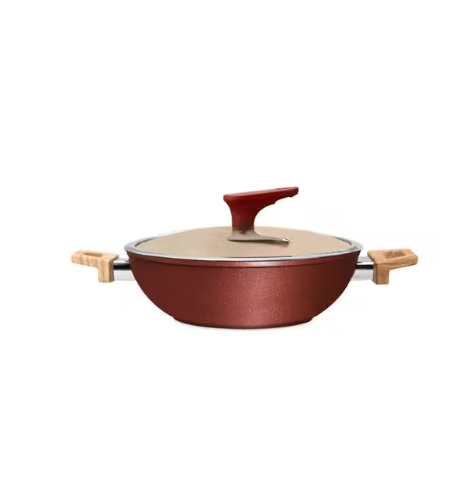 MACclite Butter Scotch Die Cast Non Stick Triumph Kadai With Glass Lid