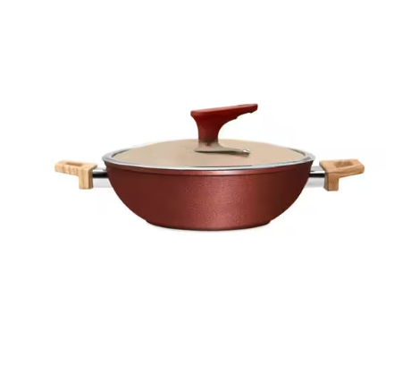 MACclite Butter Scotch Die Cast Non Stick Triumph Kadai With Glass Lid