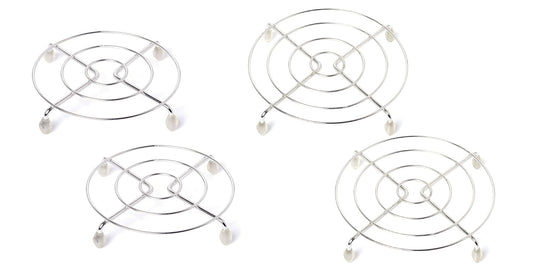 Raffles Stainless Steel Trivet/Table Ring Set, Round, Set of 4 - Small (17 cms, 2 Pcs.) & Big (23 cms, 2 Pcs.)