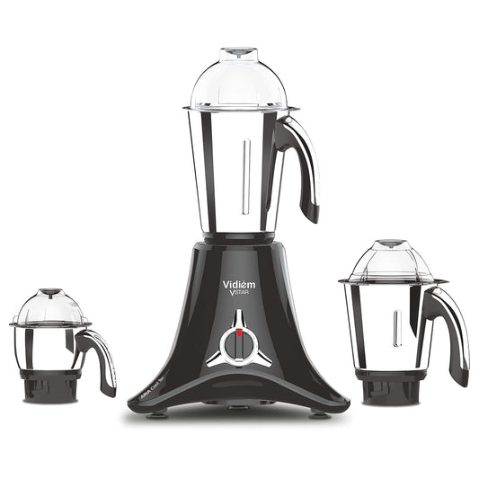 Vidiem MG 523 A VSTAR Chrome 550 Watts Mixer Grinder 110V (Black, 3 Jars)