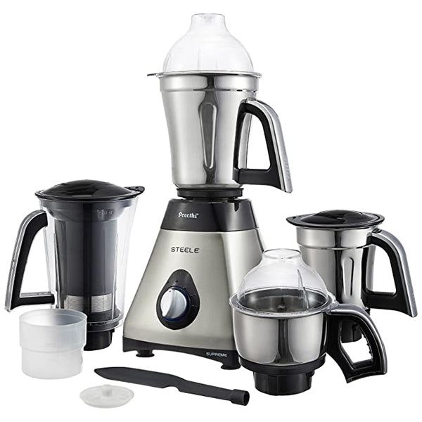 Preethi Steele Supreme Mixer Grinder, 750W 4 Jars