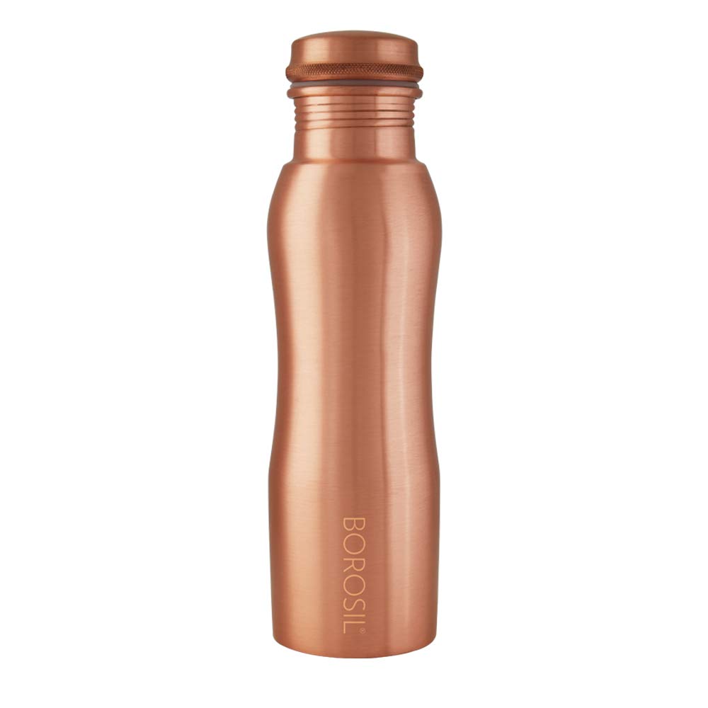 Borosil Curvy Copper Water Bottle, 1 Litre