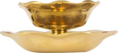 Spillbox Traditional Handcrafted Brass Diya Brass (Pack of 2) Table Diya  (Height: 1.3 inch)