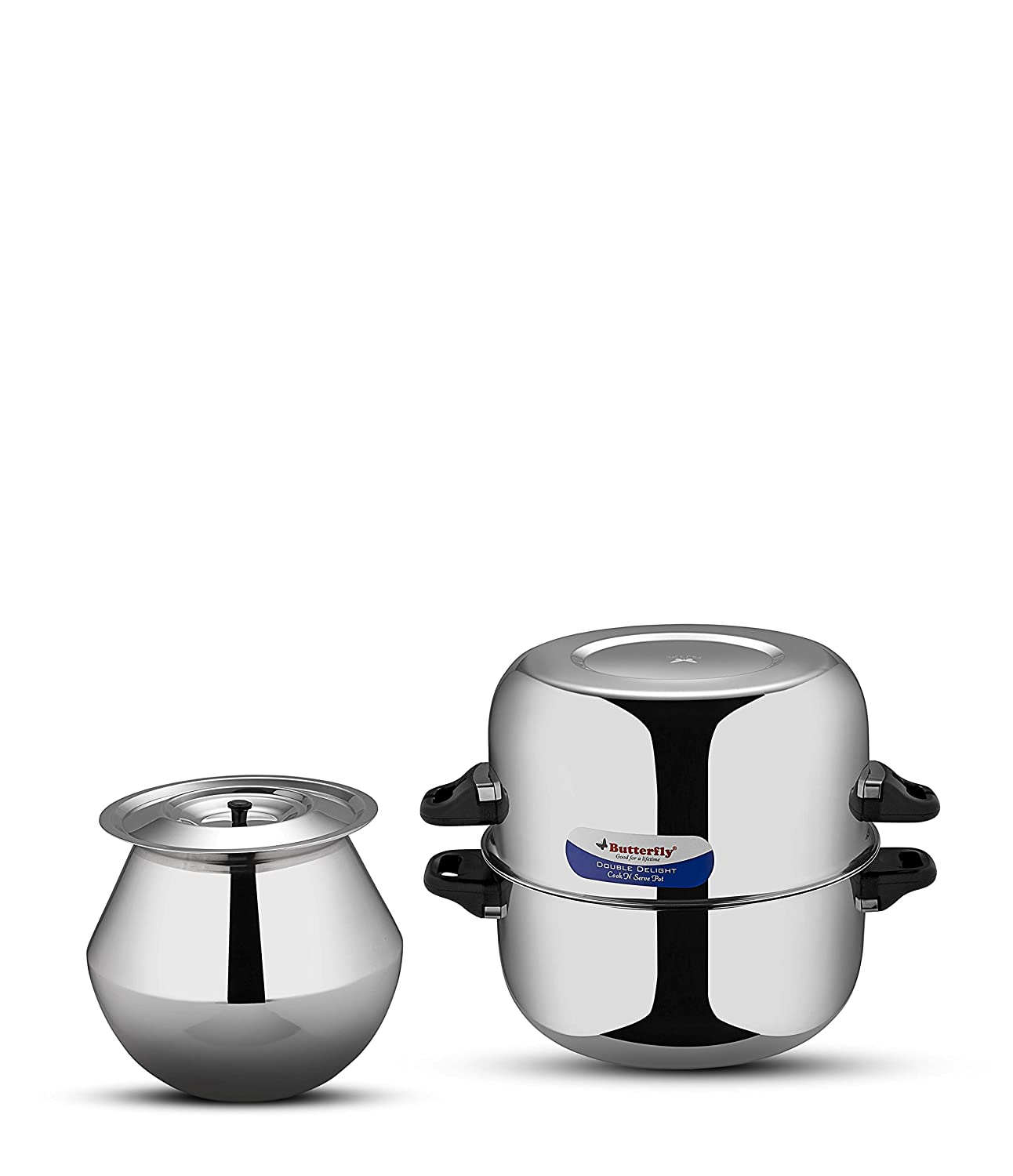 Butterfly Stainless Steel Solid Cook and Serve Pot - 1 kg, Silver