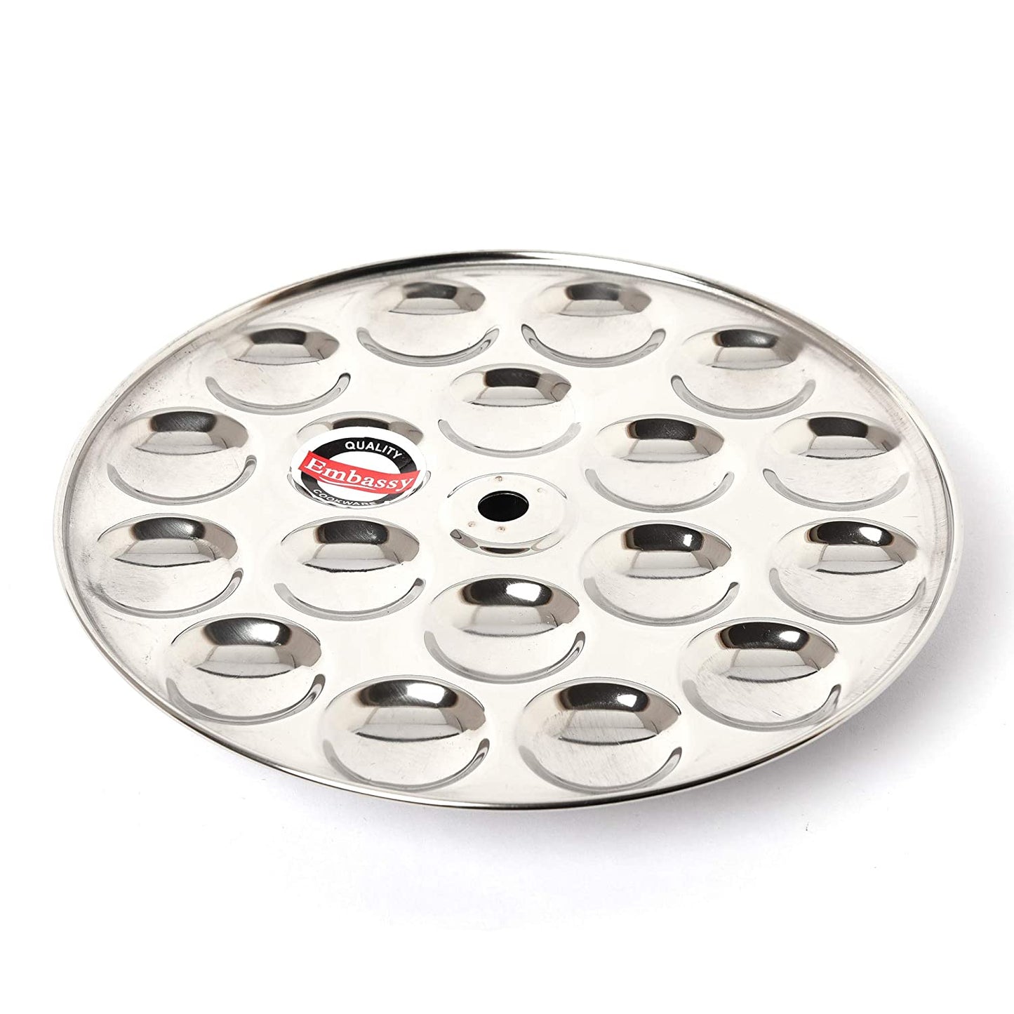 Embassy Stainless Steel Special Mini Idly Plate Without Stand (Thick Gauge), 19.4 cms, 1-Piece, 18 Idly/Plate