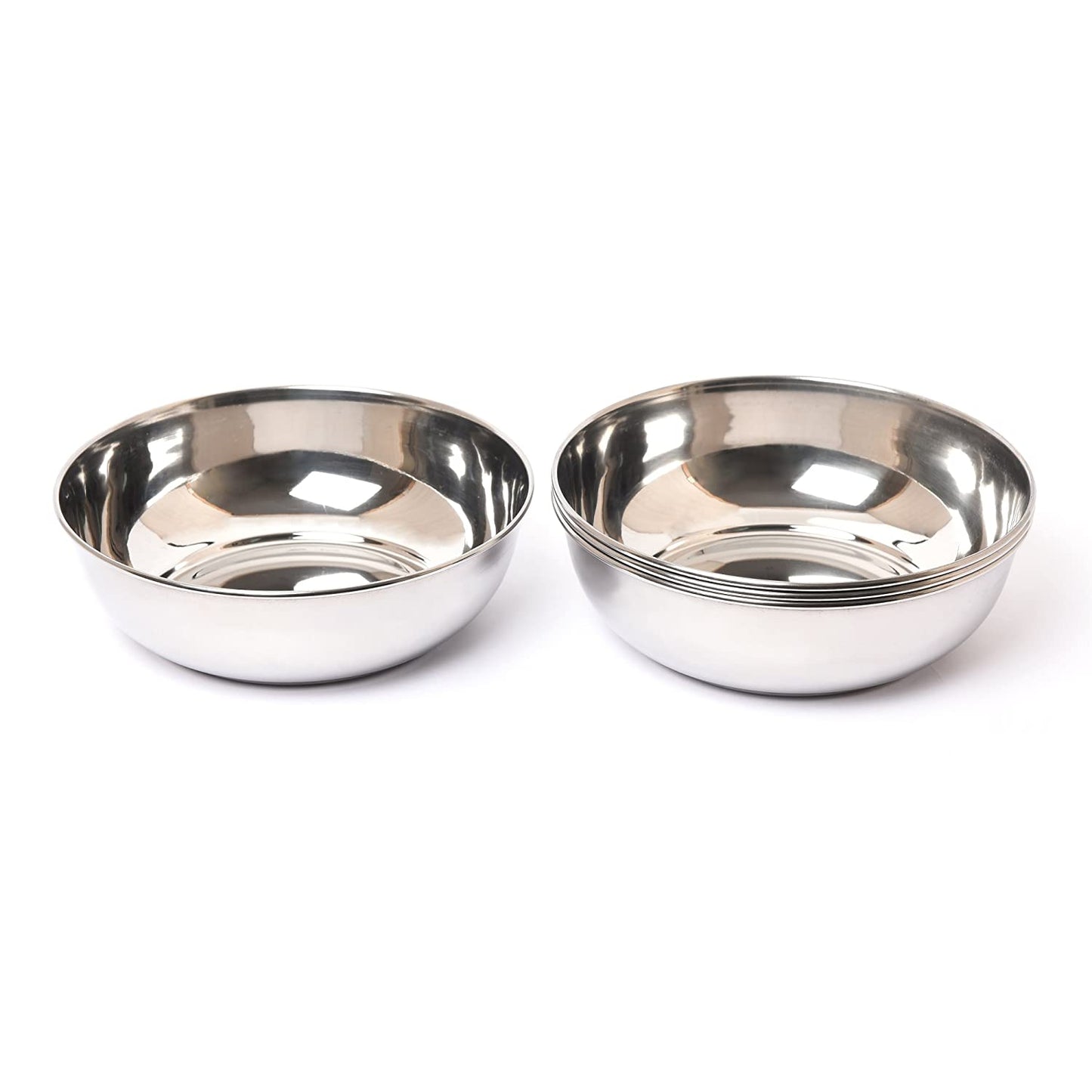 Embassy Punjabi Vati/Serving Bowl, Size 11, 1400 ml, 20.5 cms (Pack of 4, Stainless Steel)