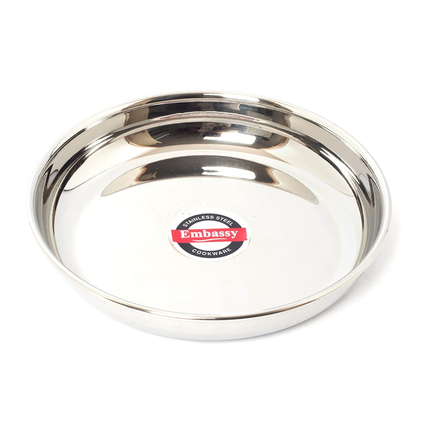 Embassy Rice Plate, Size 4, 12.9 cms (Pack of 6, Stainless Steel) Visit the Embassy Store