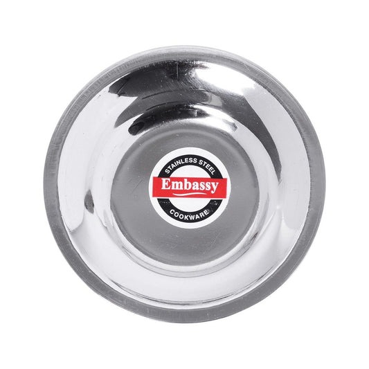 Embassy Stainless Steel Glass Lid/Cover, Pack of 12, Size 5 (Diameter 9.9 cms)