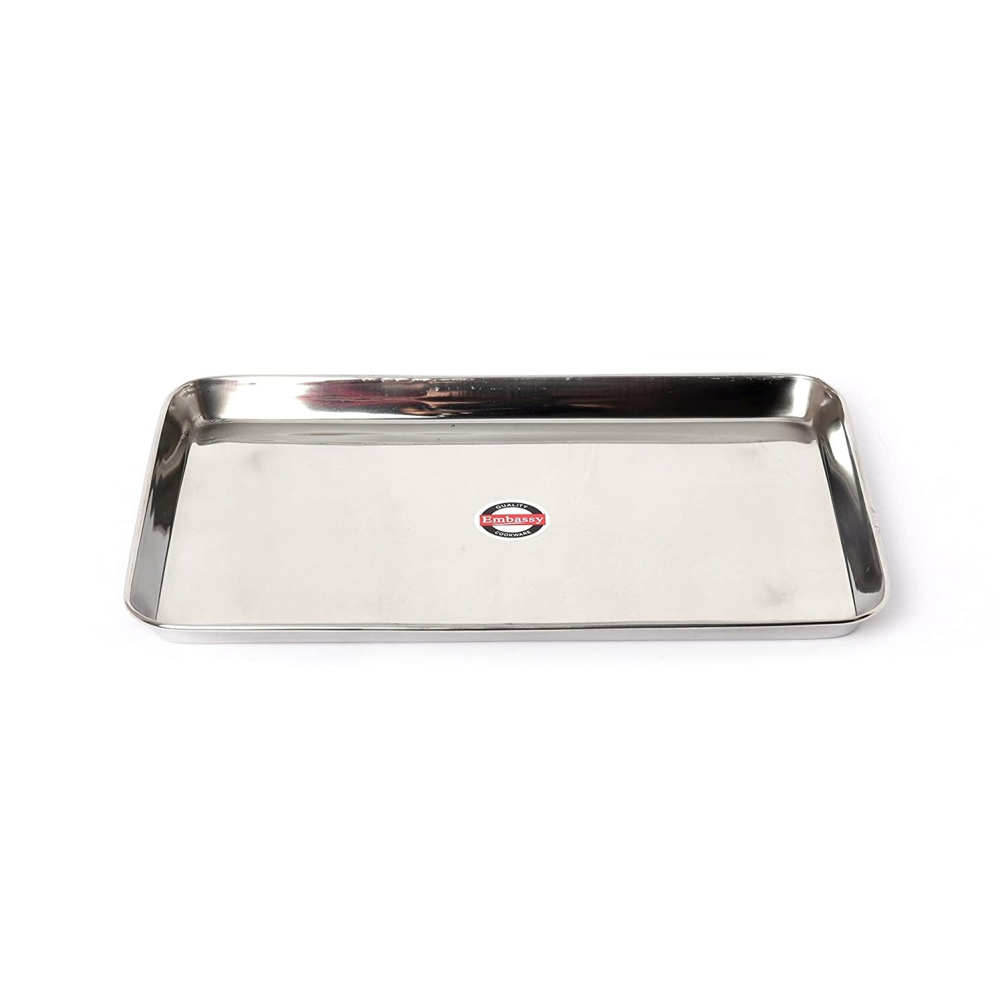 Embassy Deep Tray (Rectangle), Sizes 1 & 3, 18.5x29.5 cms & 25.5x36.9 cms (Pack of 2, Stainless Steel)