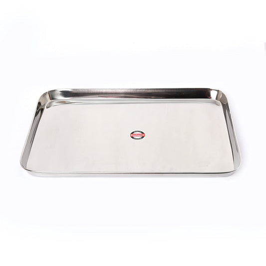 Embassy Deep Tray (Rectangle), Sizes 1 & 3, 18.5x29.5 cms & 25.5x36.9 cms (Pack of 2, Stainless Steel)